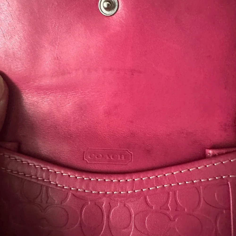 Coach Pink Key Card Holder - EUC - with Monogram Embossing - Picture 5 of 8